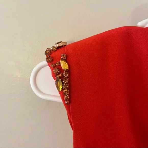 Ted Baker London Red Embellished Sleeveless Fitted Reevah Dress TB Size 1 (US 4) - Picture 10 of 14